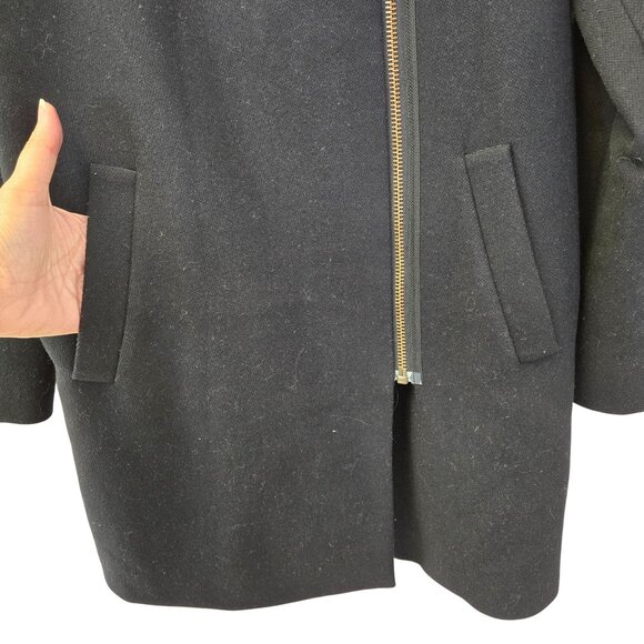 J. Crew Wool Blend Asymmetrical Zip Coat Size 0 - Picture 5 of 6